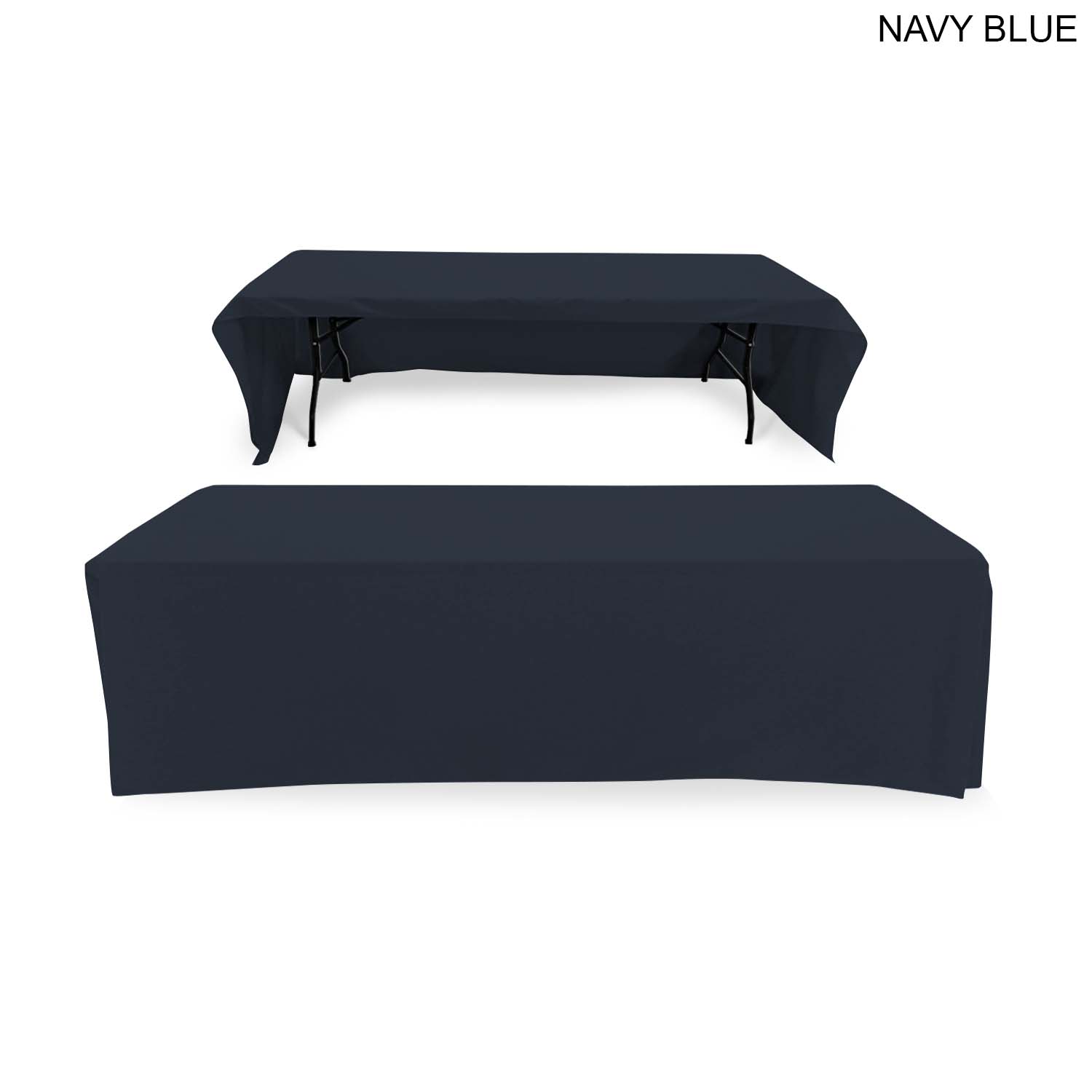 Polycotton Twill Table Throw for 8' Table, Drape style, 3 sided, Open Back, Heat Transfer logo 3