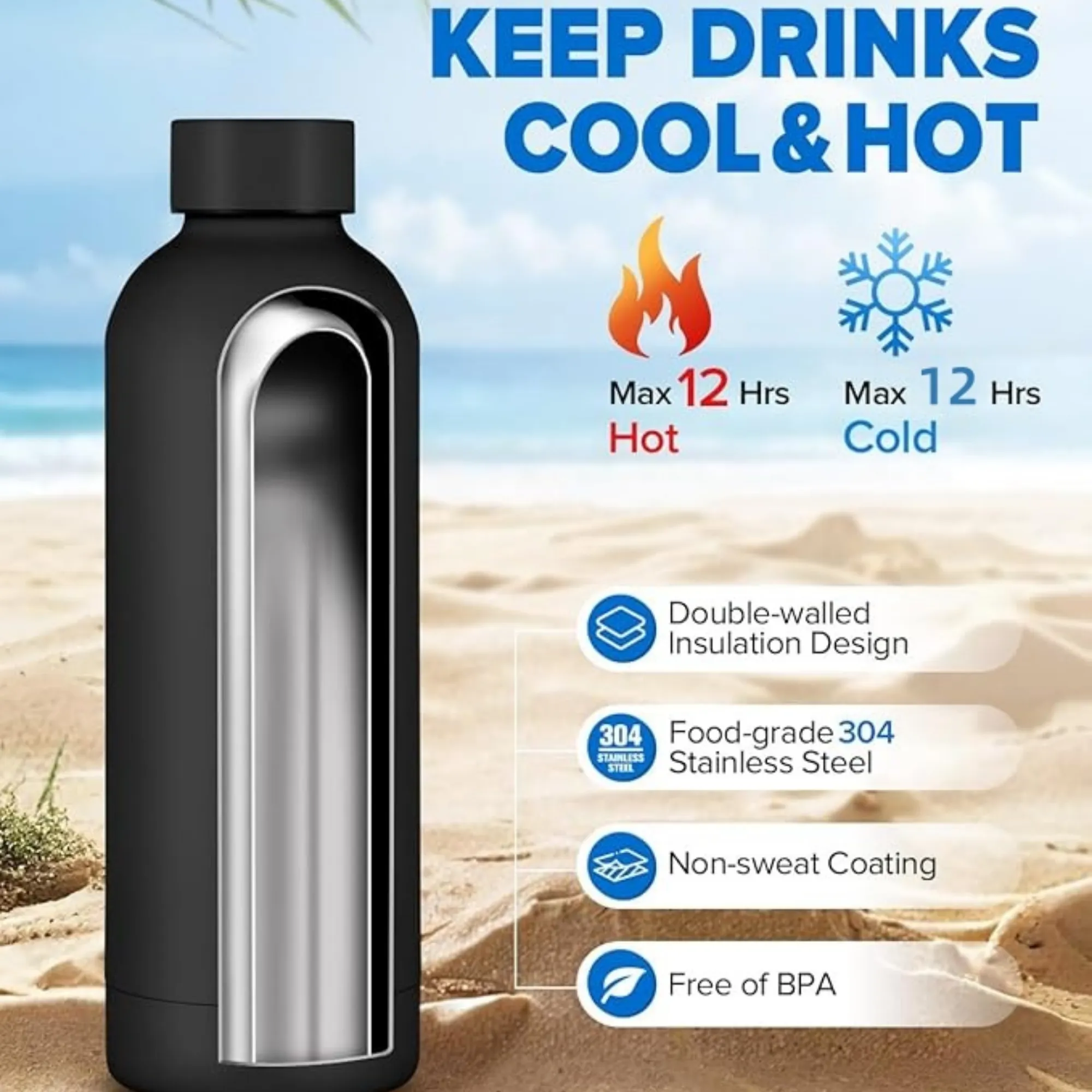 17oz Reusable Leak-Proof Stainless Steel Water Bottles 3
