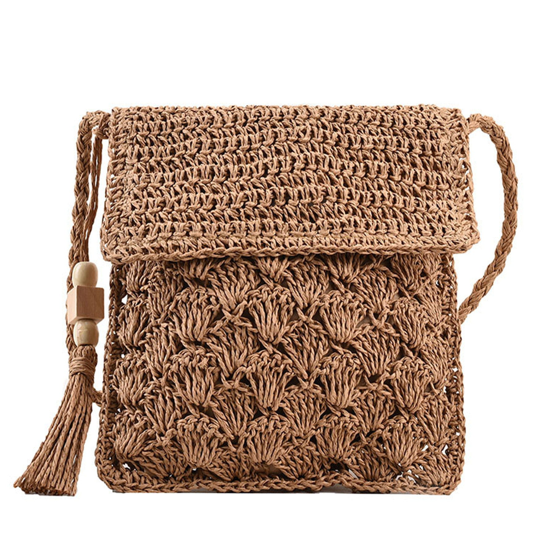 Jute Stylish vintage tassel woven bag 3