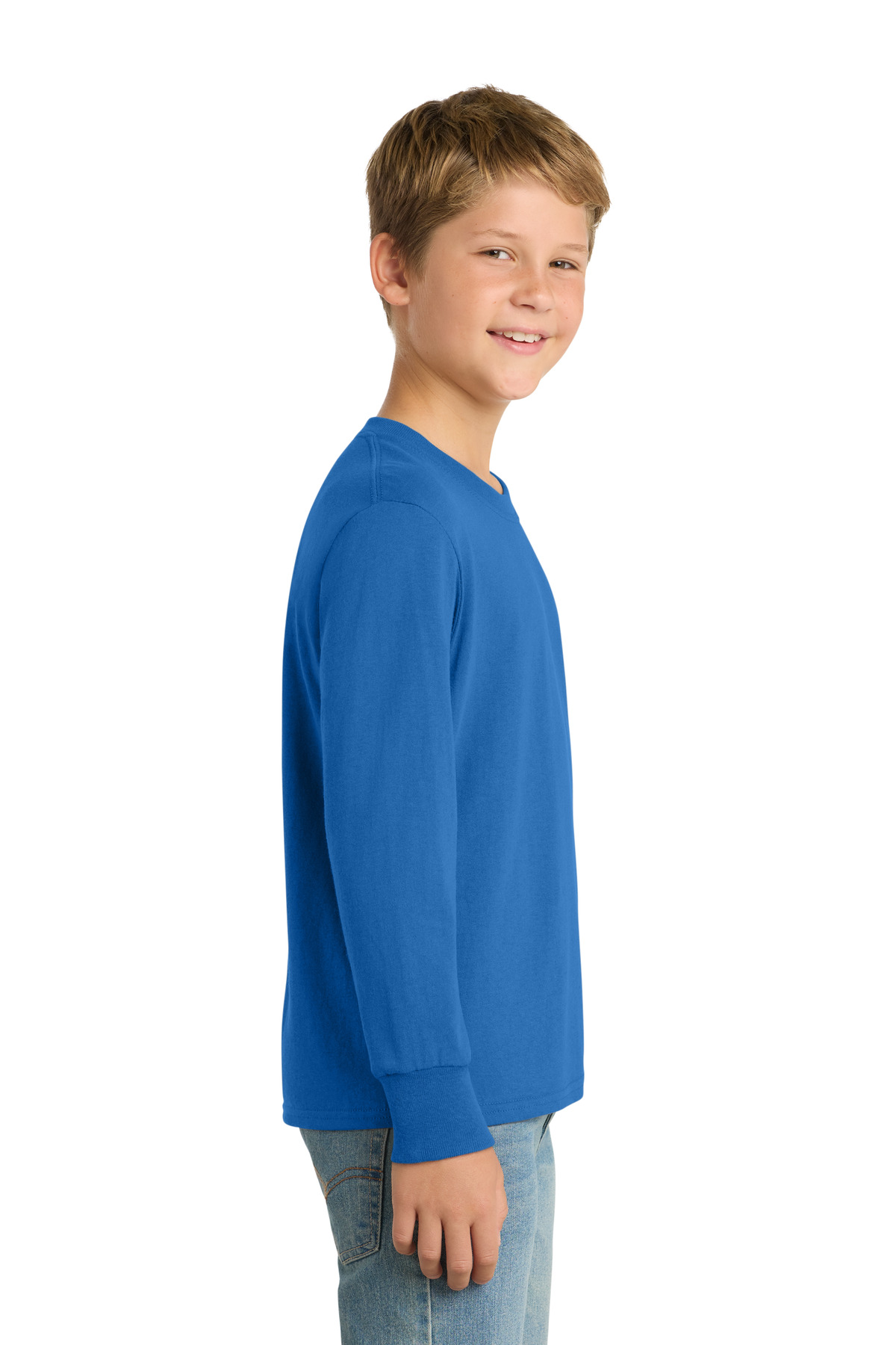 Port & Co Youth Long Sleeve Core Cotton Tee. PC54YLS 123
