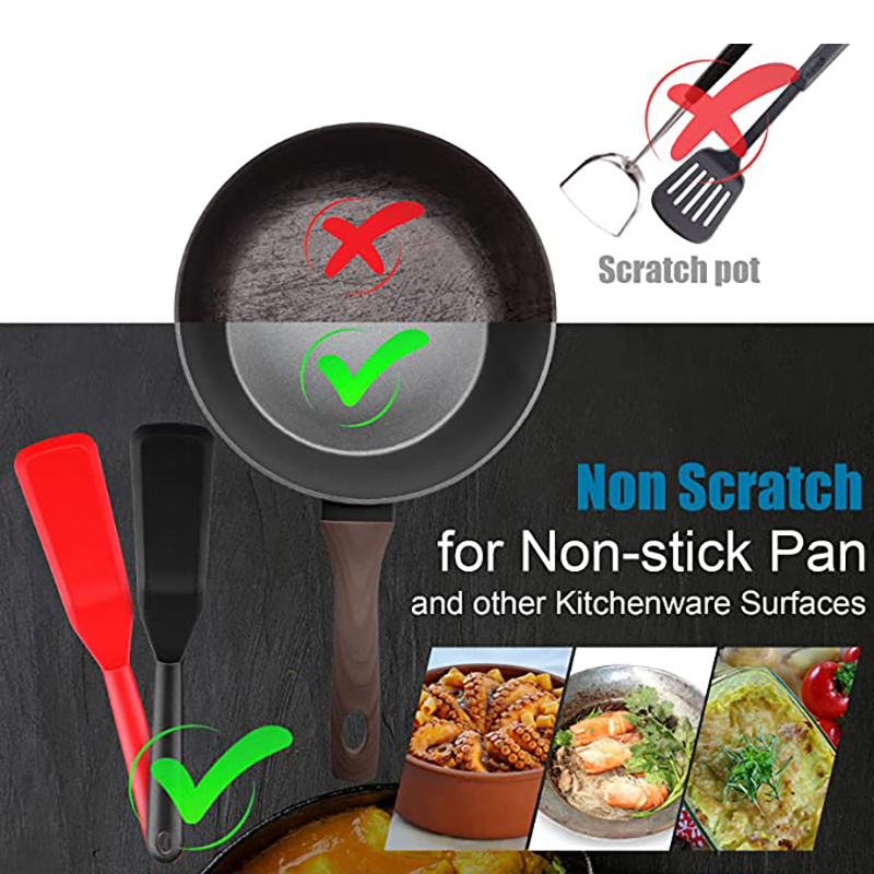 Silicone Thin Spatula Omelet Spatula Non-Stick Pancake Spatula 17