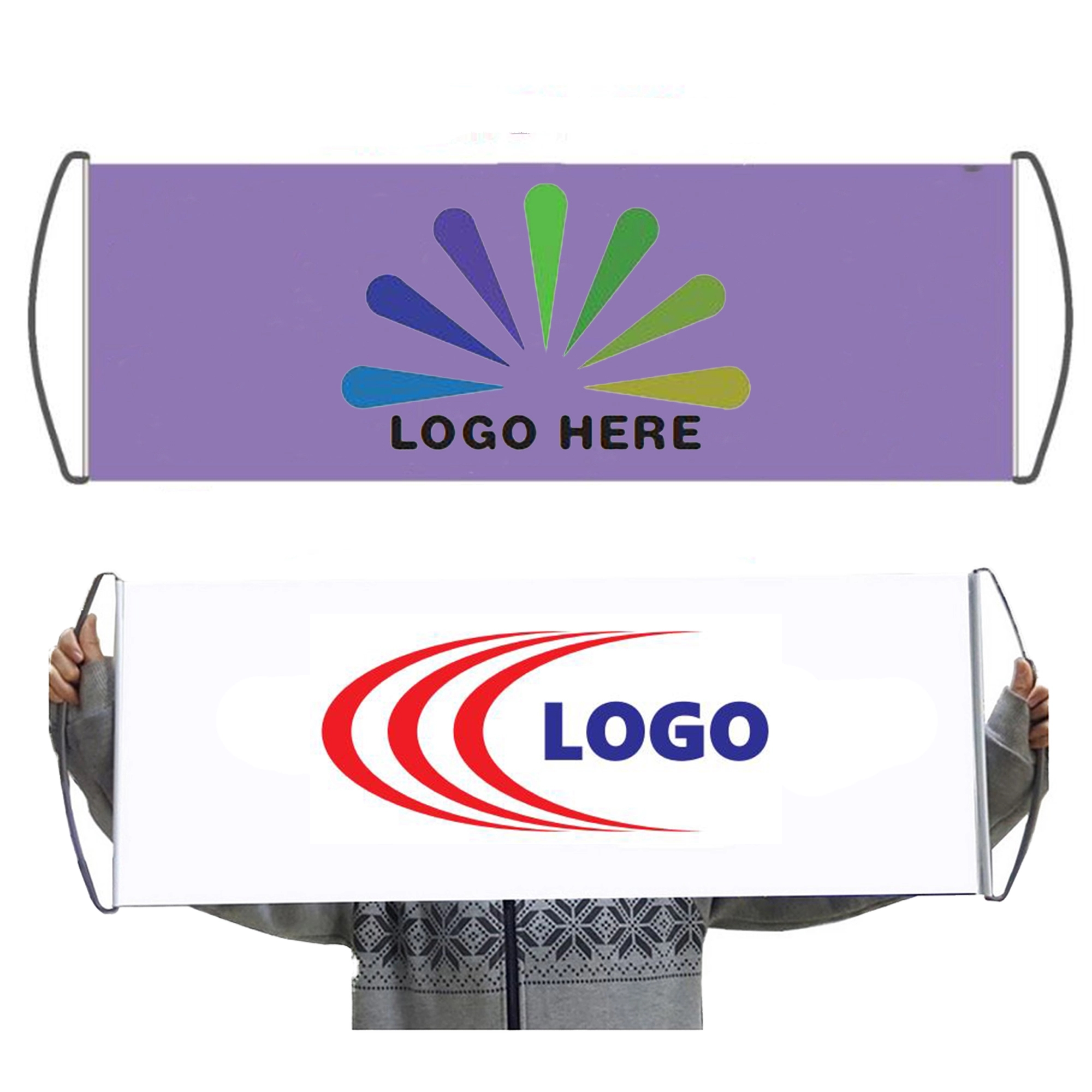 Full Color PET Hand Held Scroll Banner 2