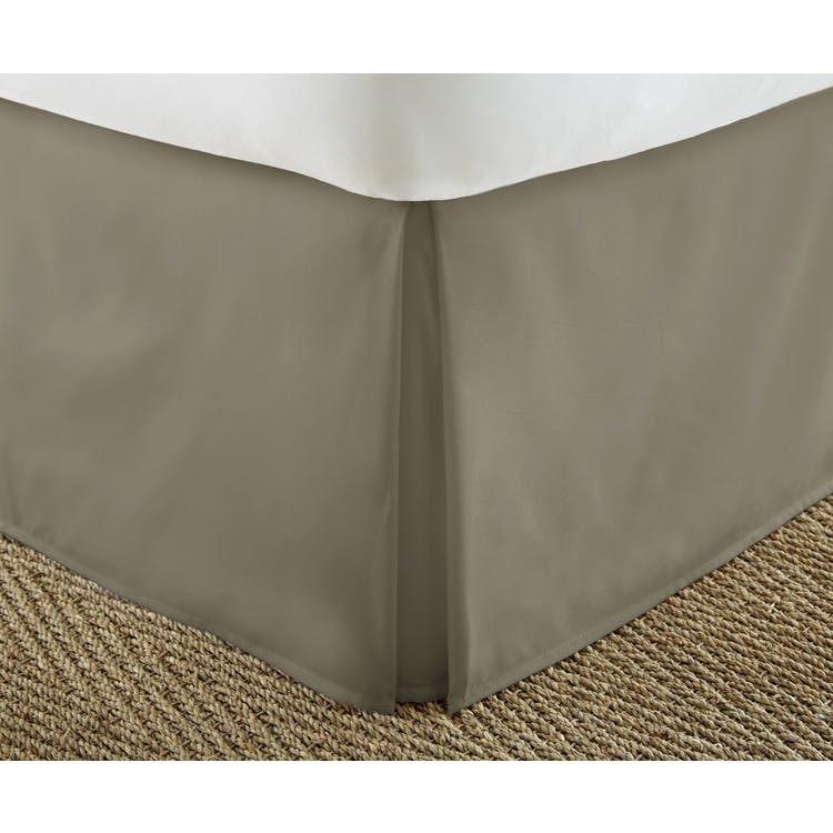 Premium Bed Skirts - Taupe Twin Pleated