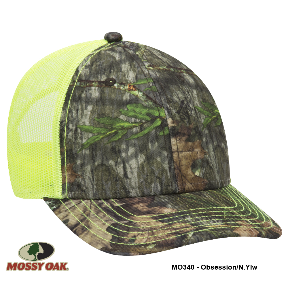 OTTO CAP Mossy Oak Camouflage Superior Polyester Twill 6 Panel Low Profile Mesh Back Baseball Cap 8