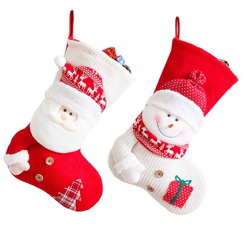Christmas Stockings Santa Snowman Dress Up Candy Bag 3