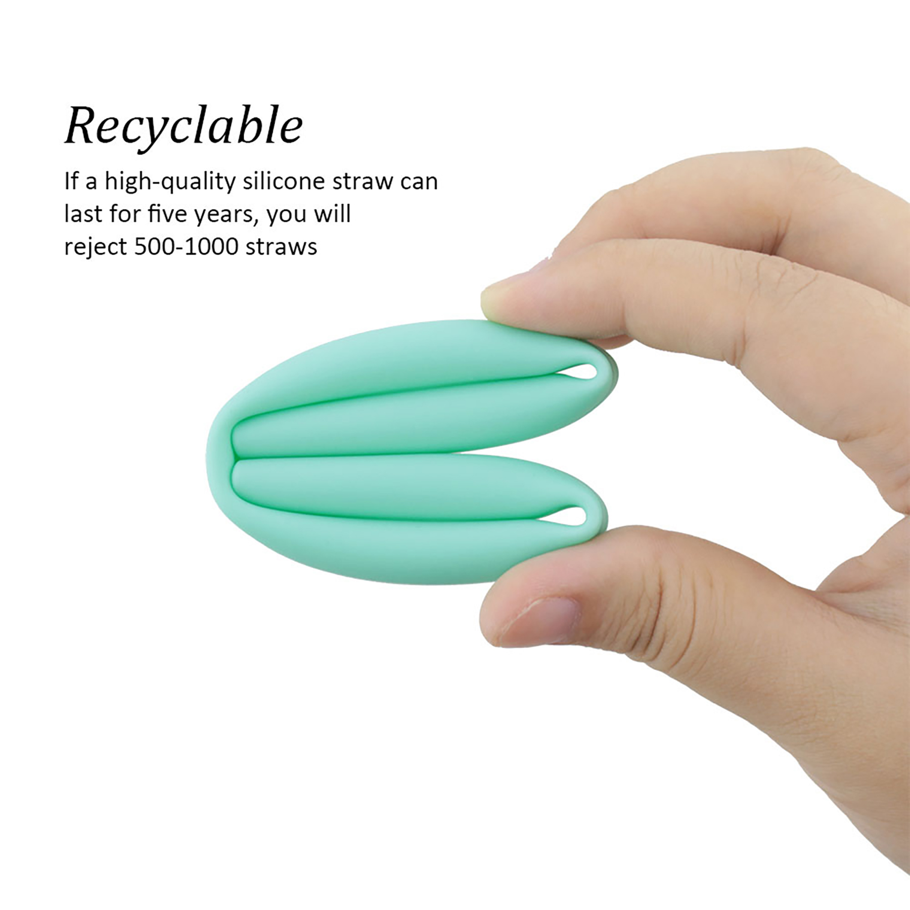 Reusable Collapsible Silicone Straws Set 4