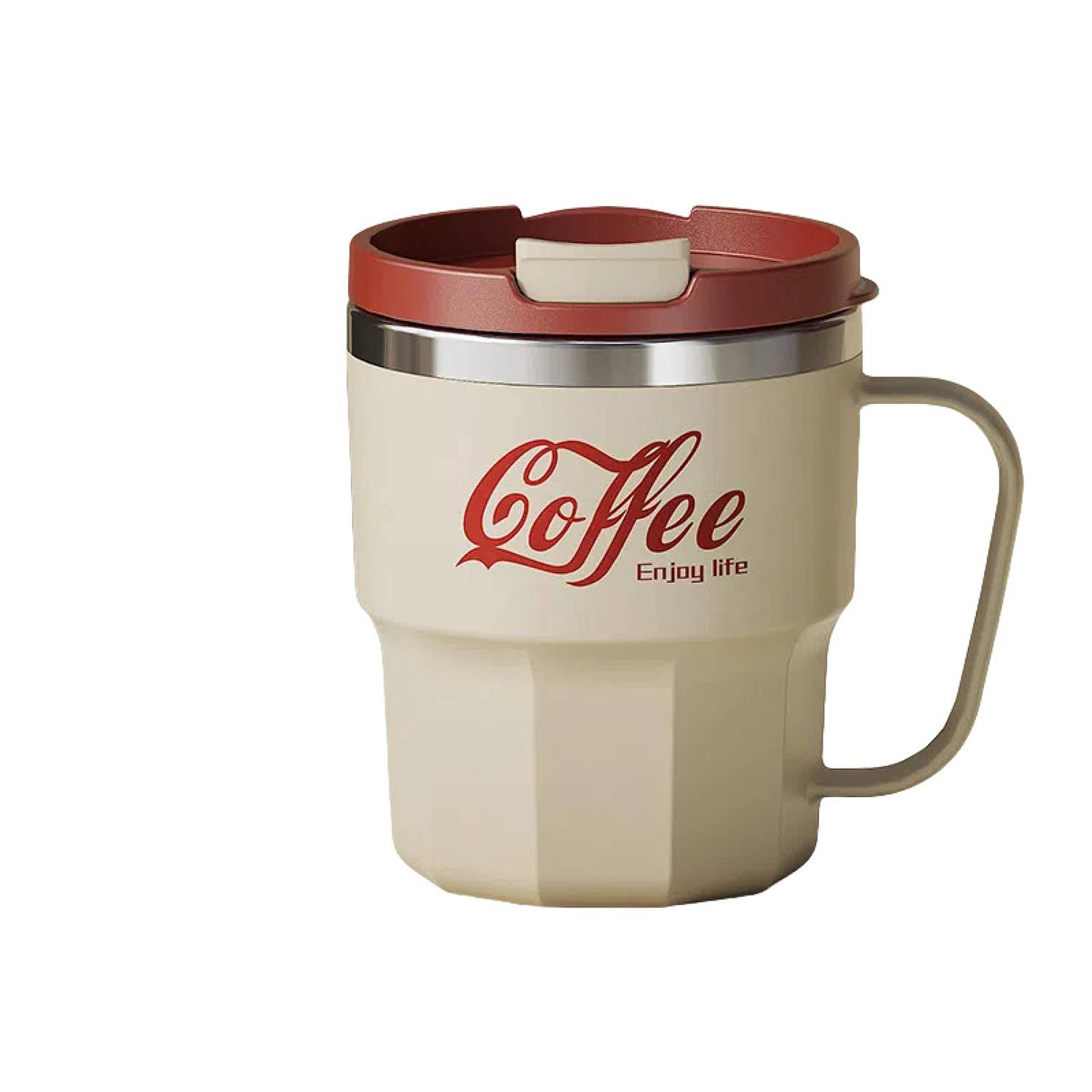13Oz Stainless Steel Insulated Coffee Travel Mug W/ Lid 4