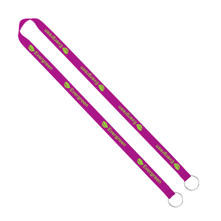 5/8" Screen Printed Lanyard with Double Clips 5