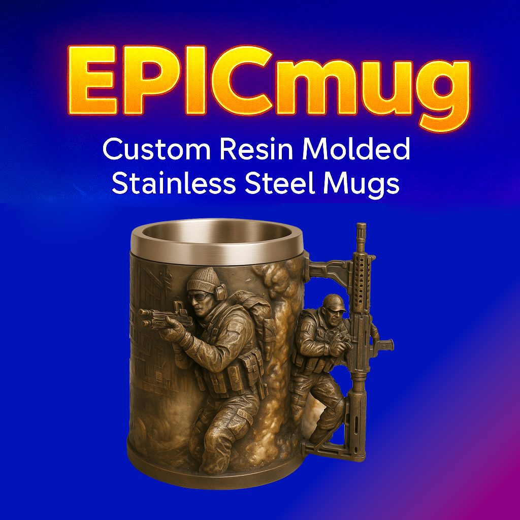 EpicMug Customizable Resin Molded Exterior Mug - Stainless Steel 550ML 8