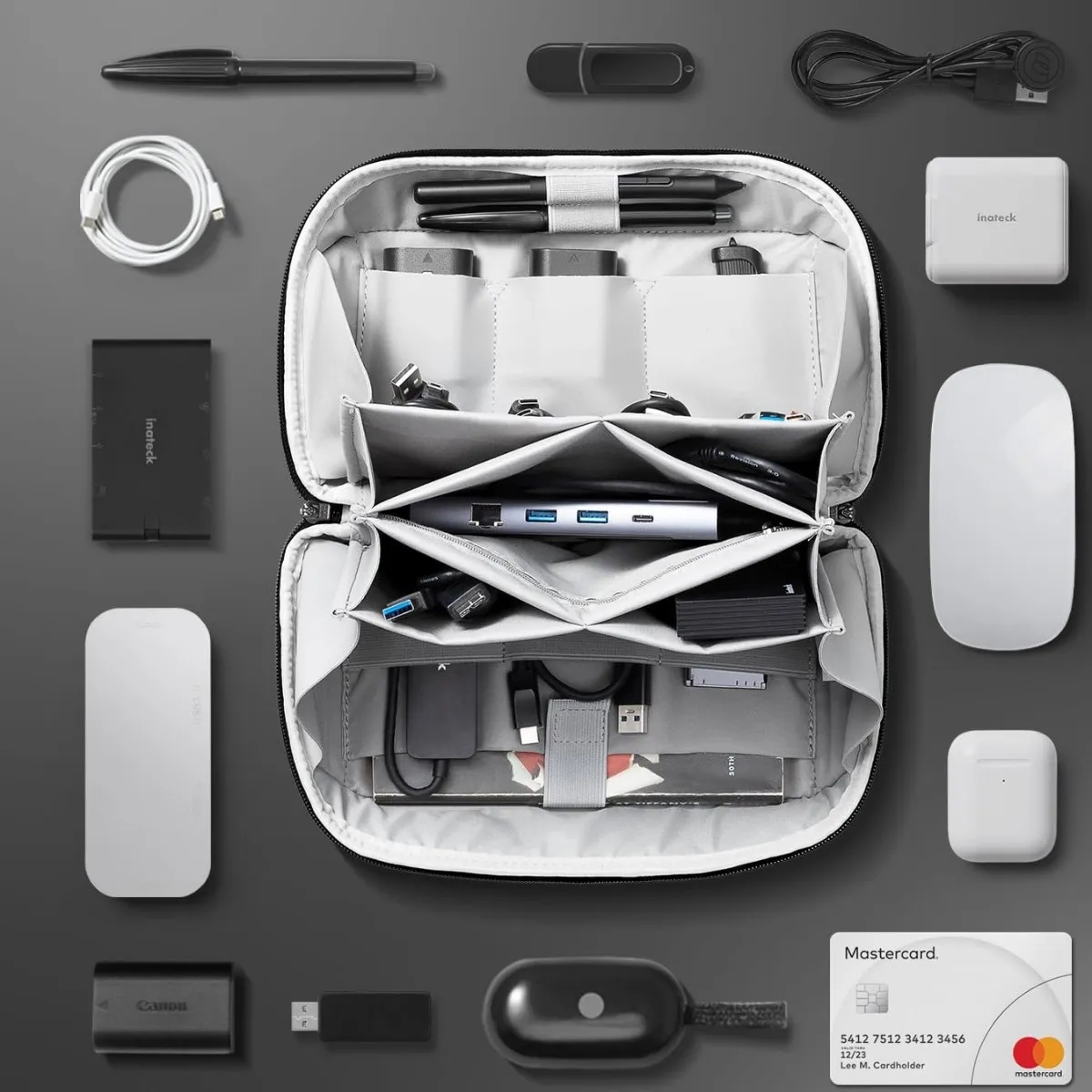 Durable Travel Hard Case Organizer With Dividers 3
