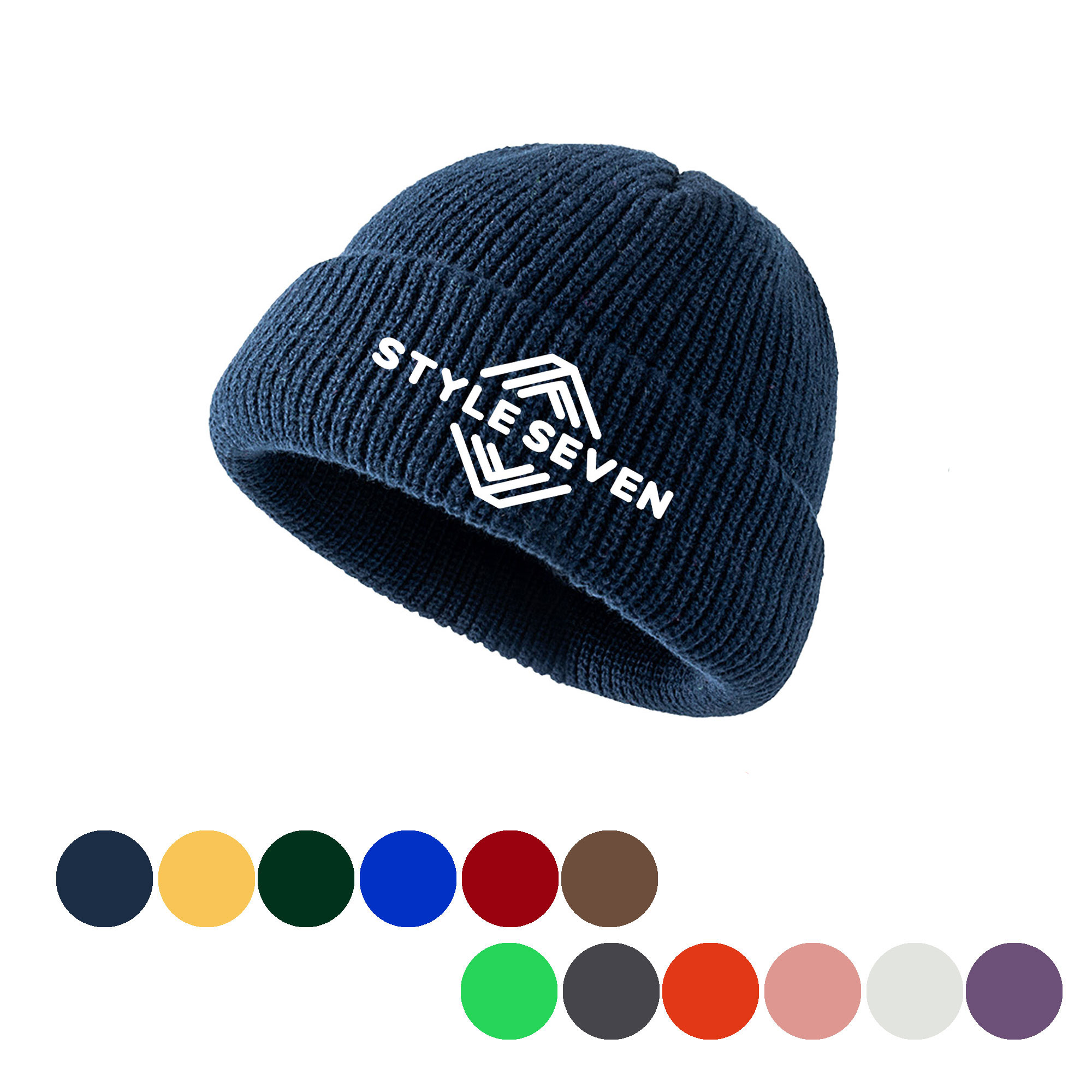 Warm Soft Knitted Beanie Hat Solid Color 1