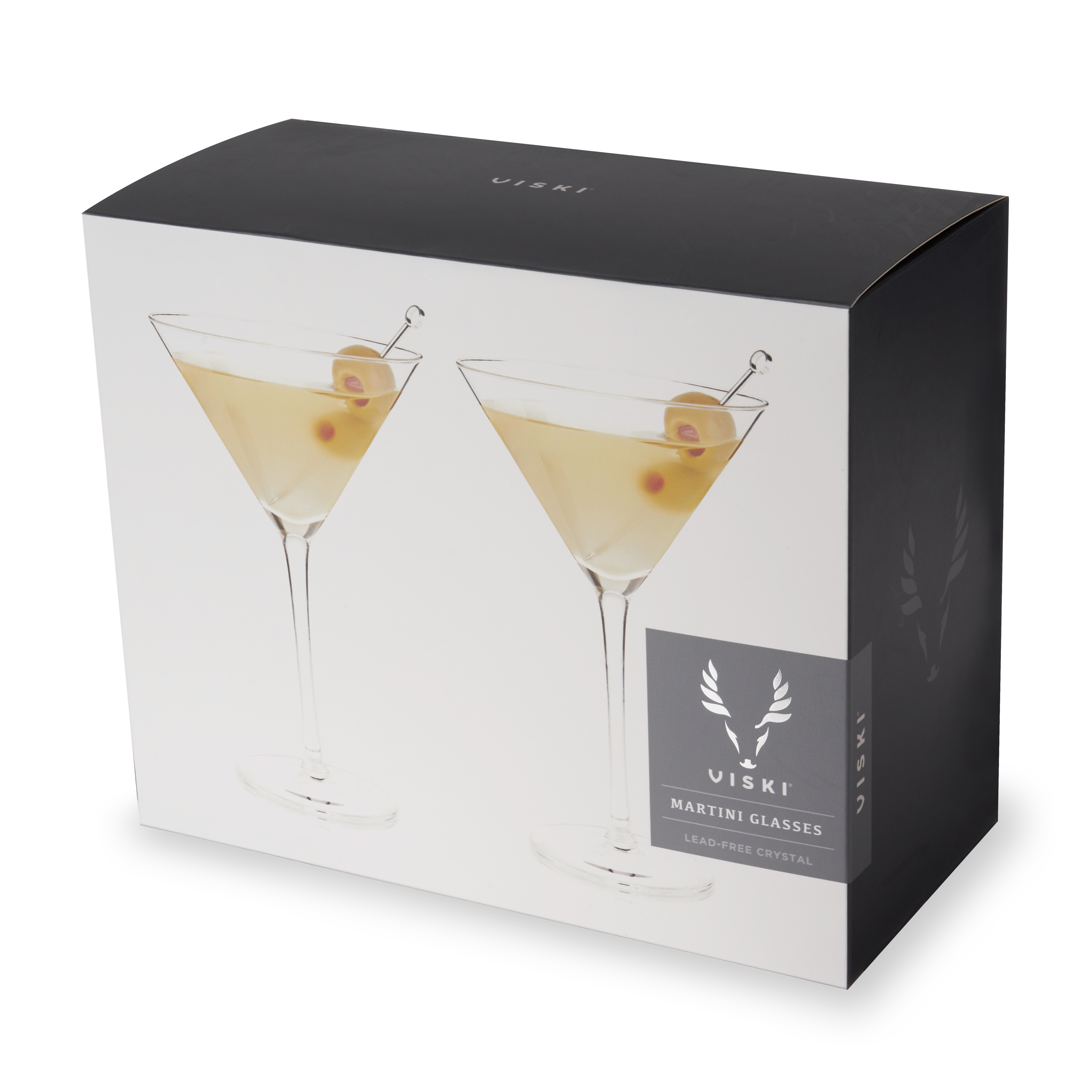 Viski® Stemmed Crystal Martini Glass, set of 2 5