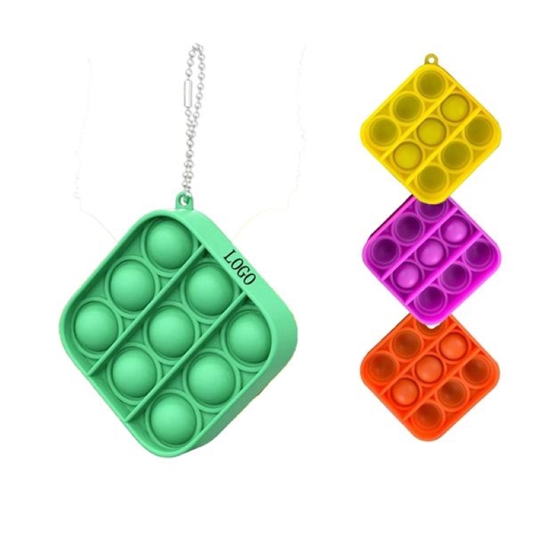 Square Push Pop Bubble Toy Keychain 3