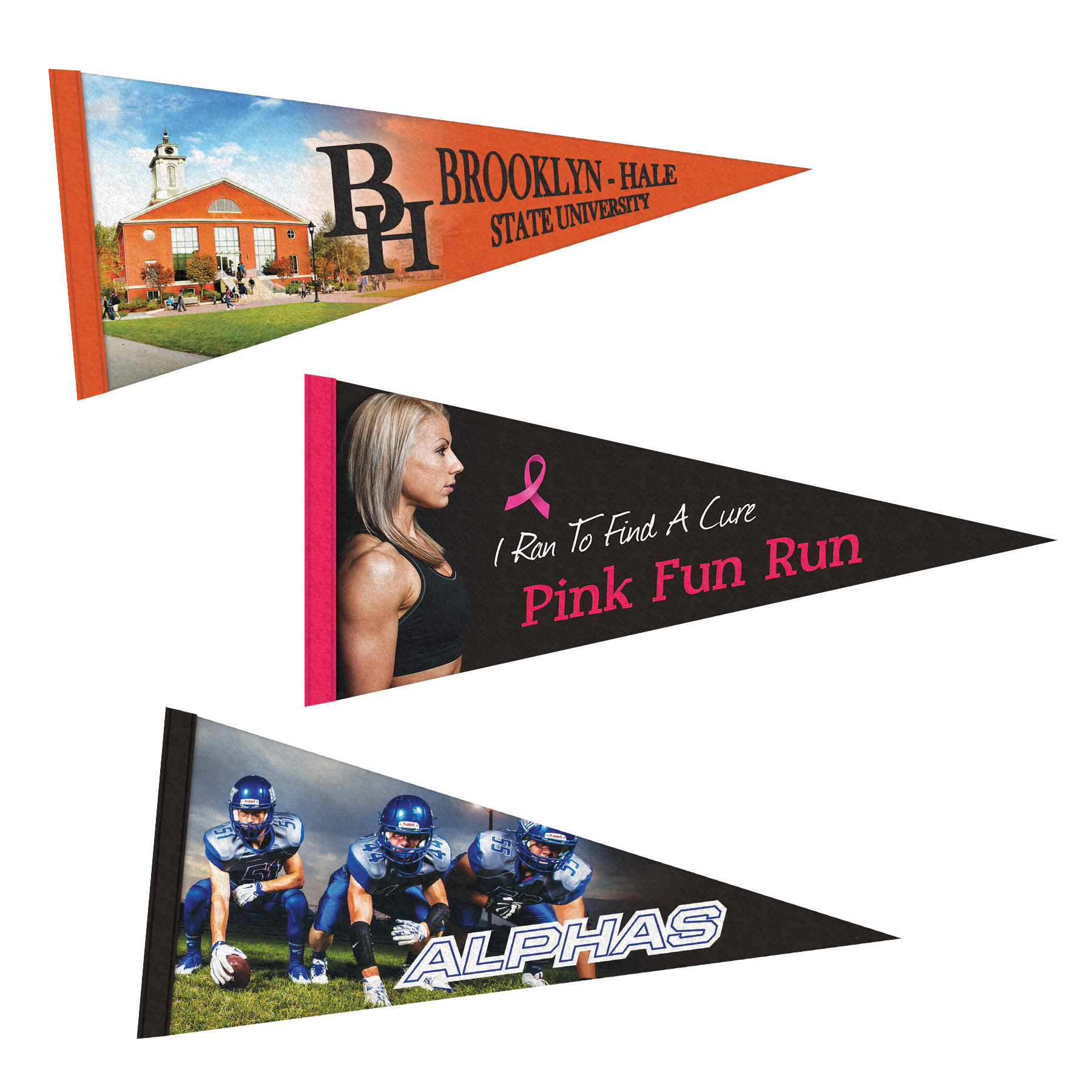 8" x 18" Custom Printed Soft Felt Pennant 6