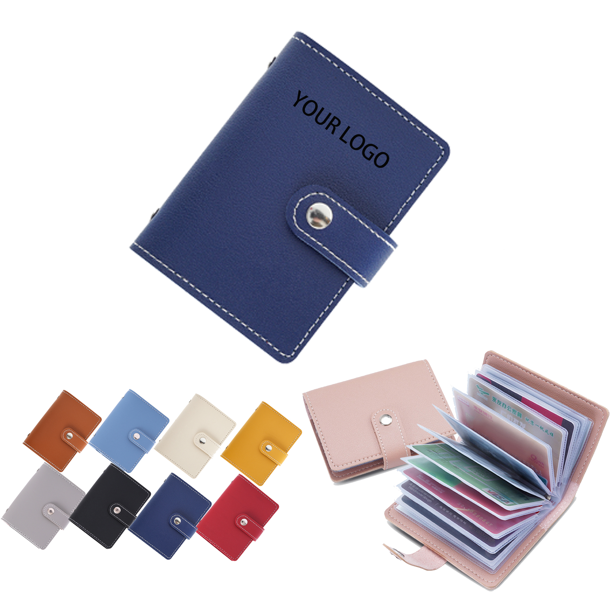 MOQ:10pcs PU Leather Card Holder 3