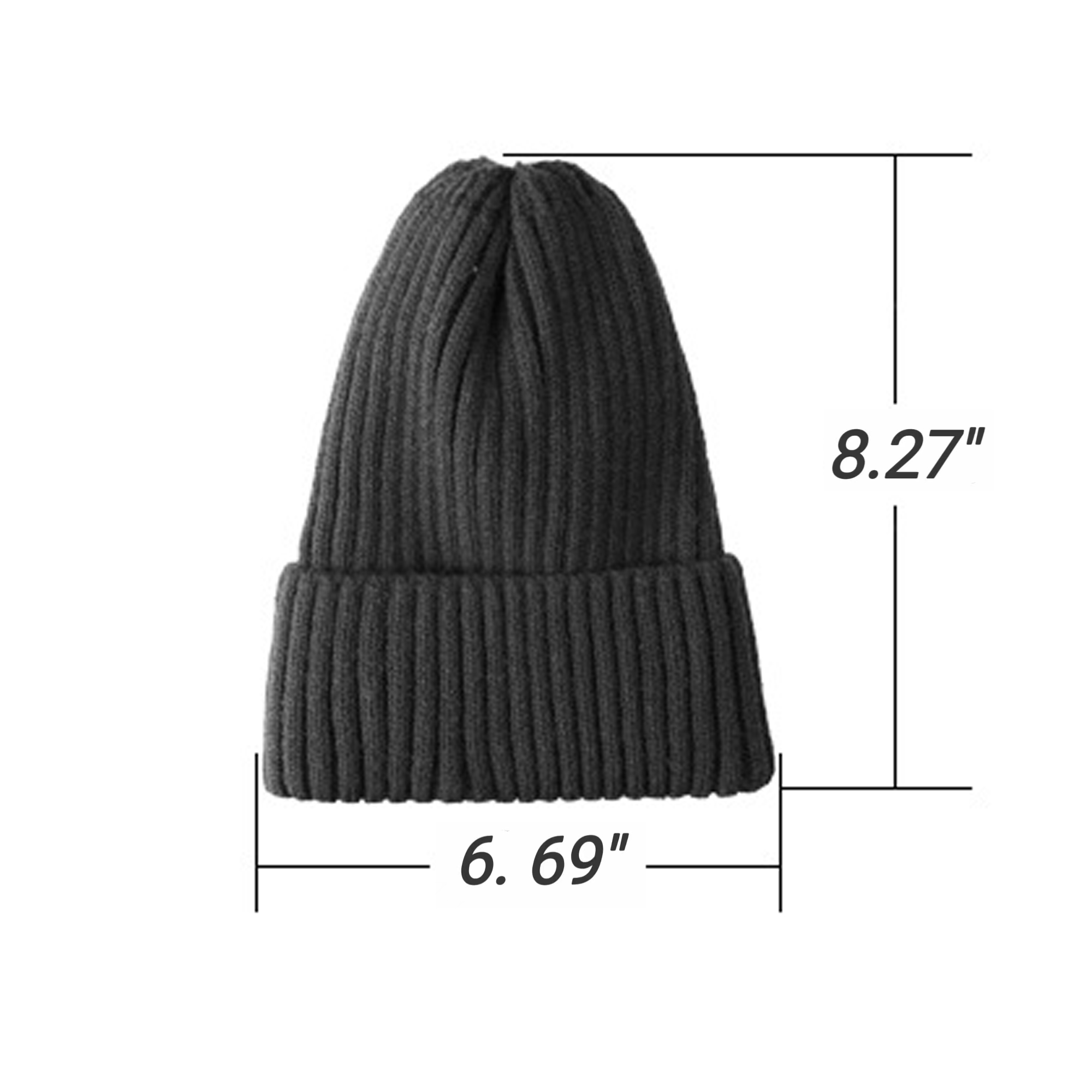 Acrylic Fiber Embroidery Knit Beanie Cap 2