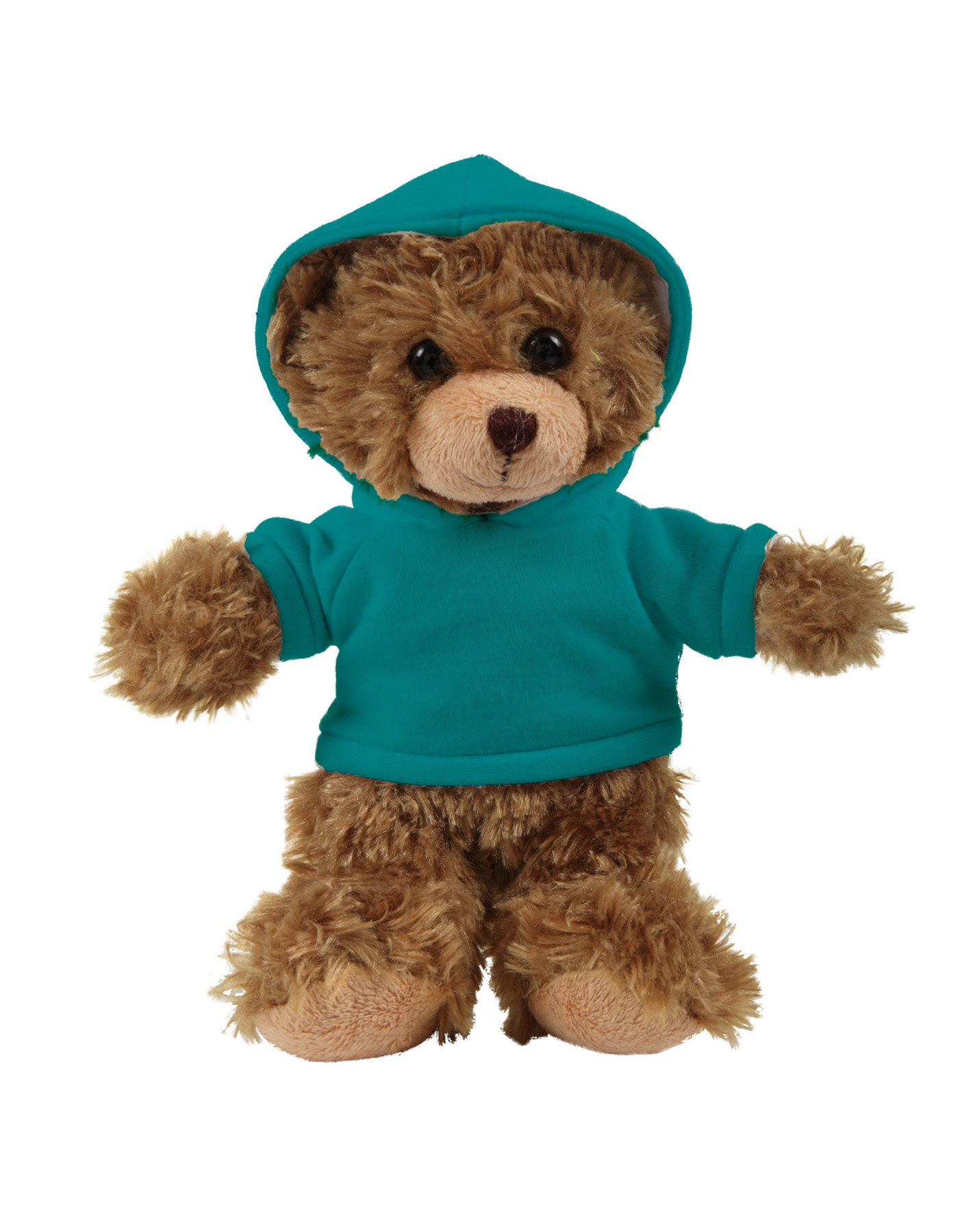 soft plush Mocha Curly Sitting Bear with hoodie 6