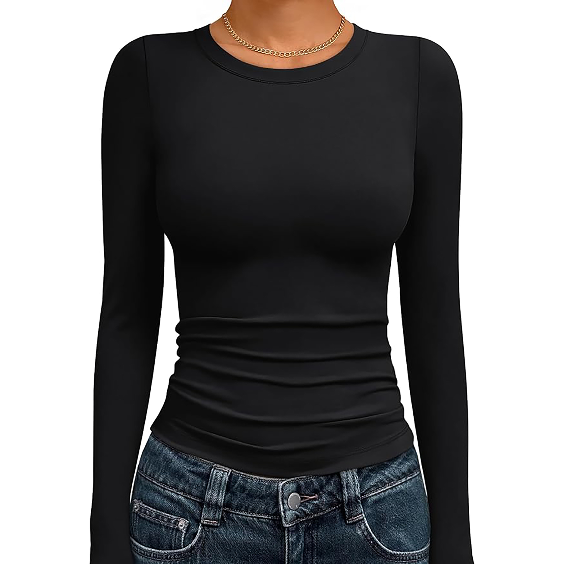 Women's Basic Round Neck Crop Top 30