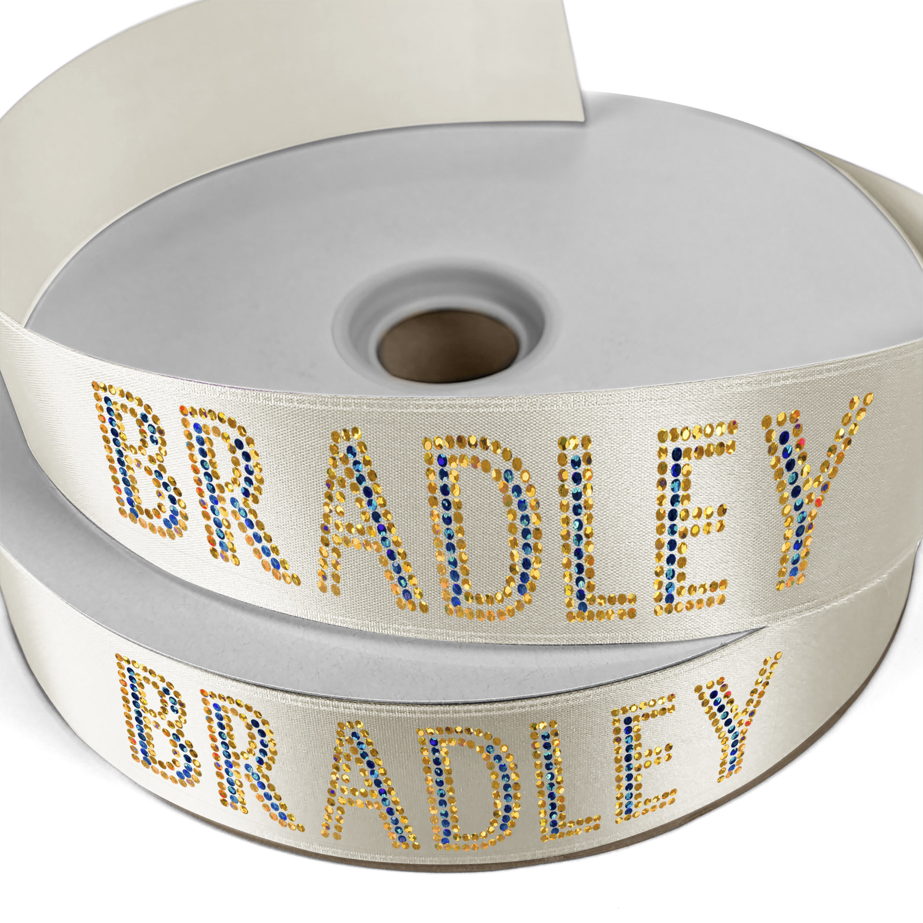 1 1/2" Badge Satin Ribbon - 100yd Roll - Sparkle 4