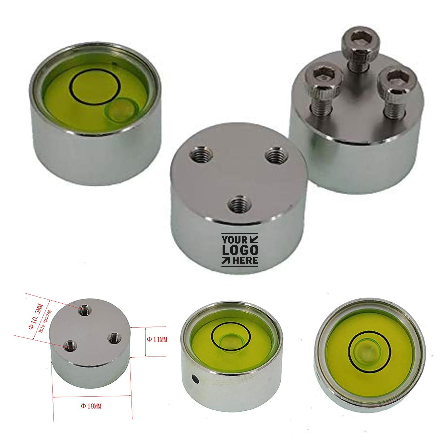 Metal Universal Bubble Horizontal Bead High Precision Horizontal Level Round With Installation Hole 2
