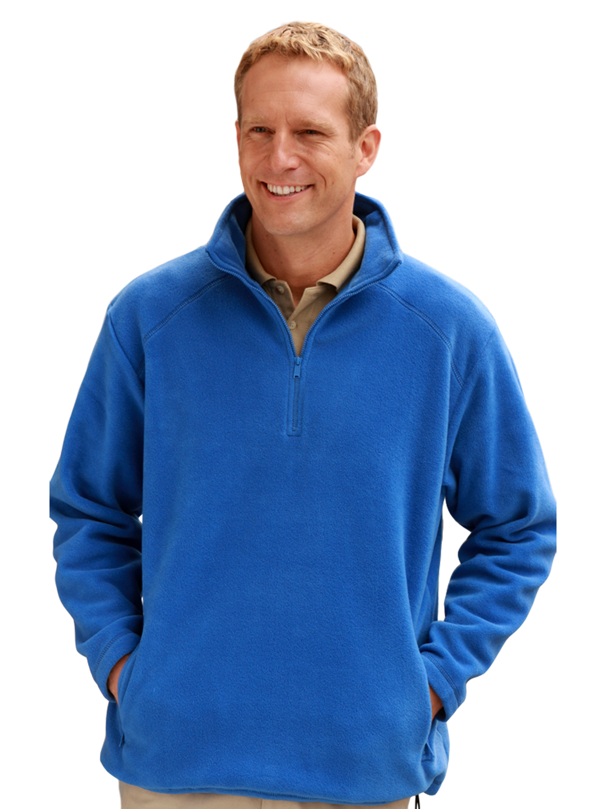 Blue Generation - Unisex 2-Pocket Micro Fleece Zip Pullover 1