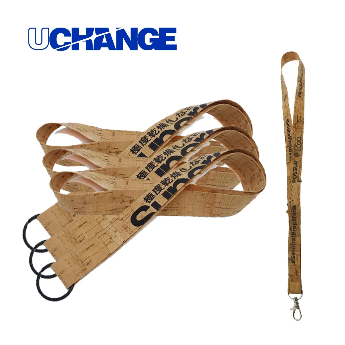 Eco Cork Lanyard With Metal Swivel Hook For ID Badges 6