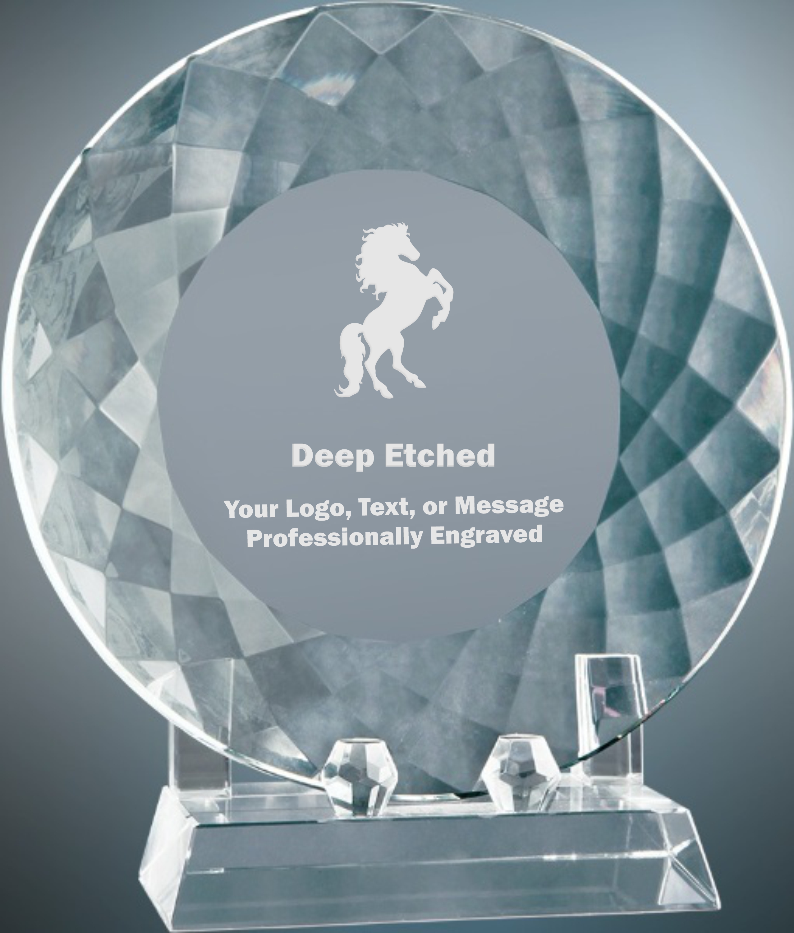 7 3/4" Crystal Plate with Base Award