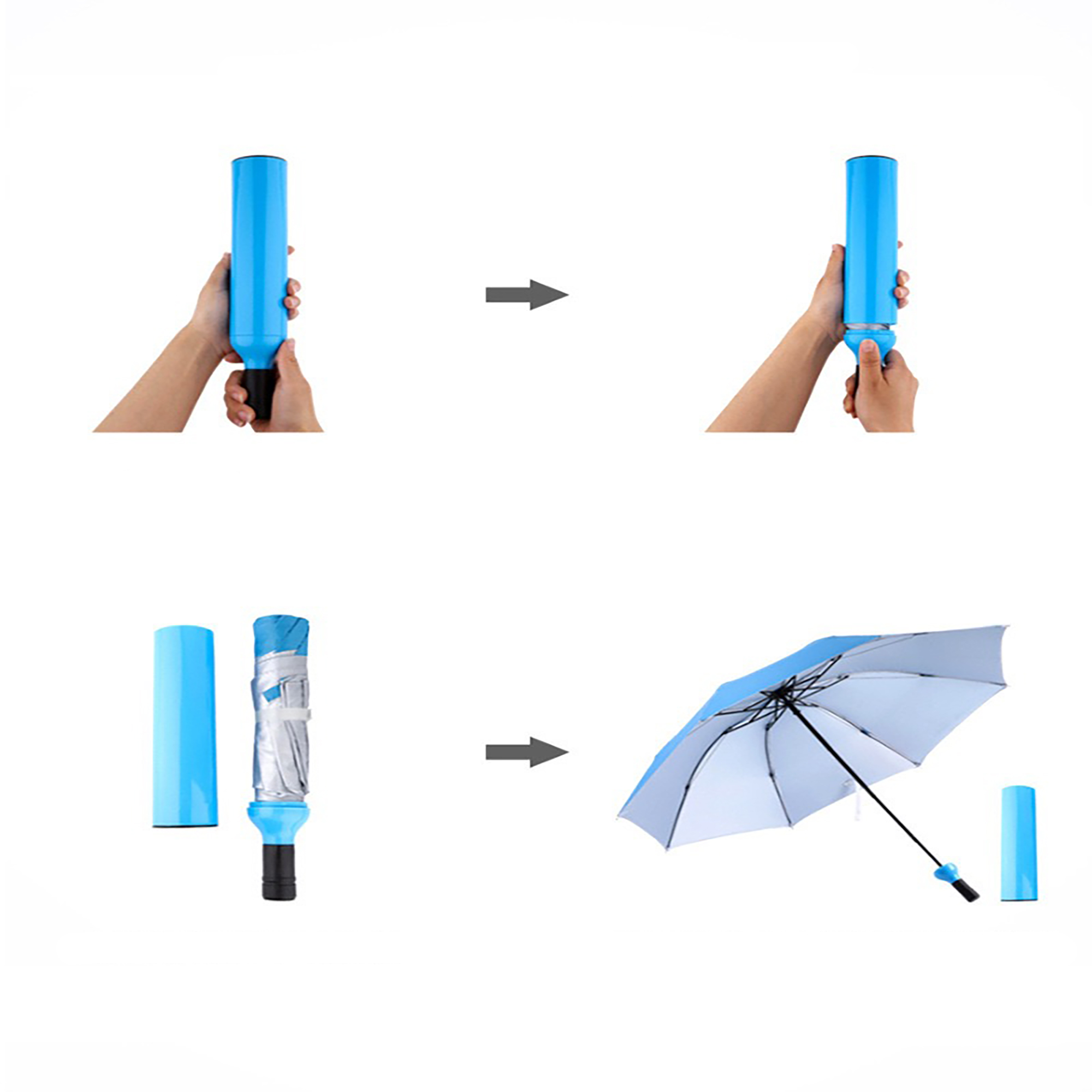 Portable Folding Custom Wine Bottle Umbrella MOQ 1pcs 1