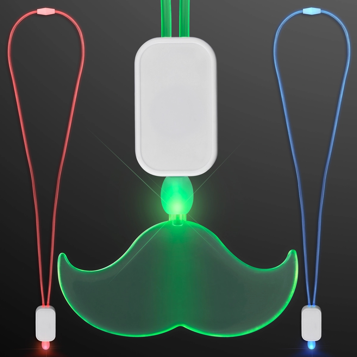 LED Lanyard with Acrylic Mustache Pendant 3