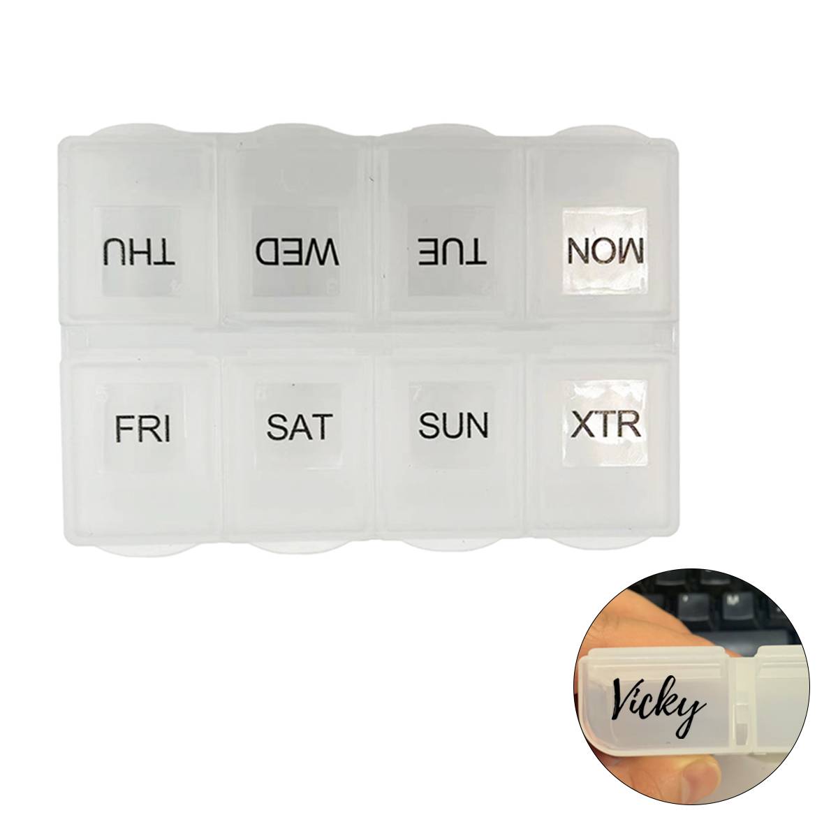 8 Compartment Clear Weekly Pill Box 2