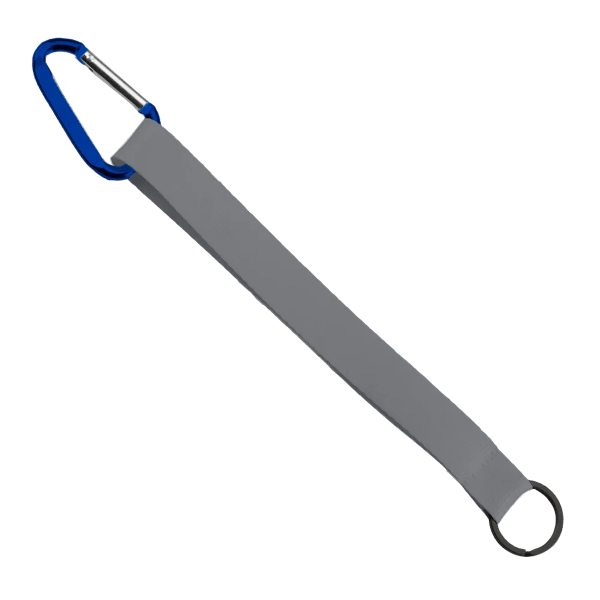 3/4" Sewn Polyester Keychain with Metal Split-Ring and Carabiner 161