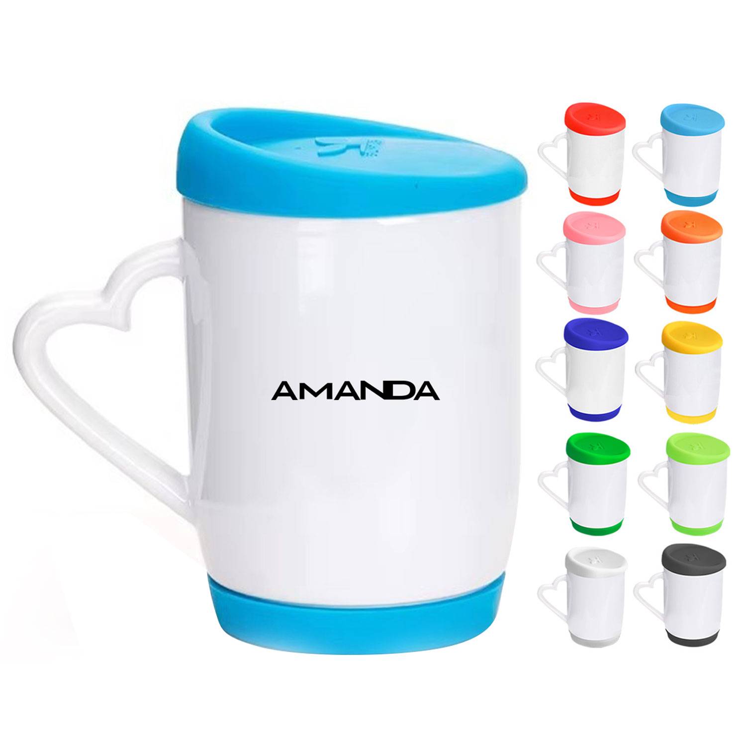 11oz ceramic Blank white mugs w/ silicone cover and bottom 1