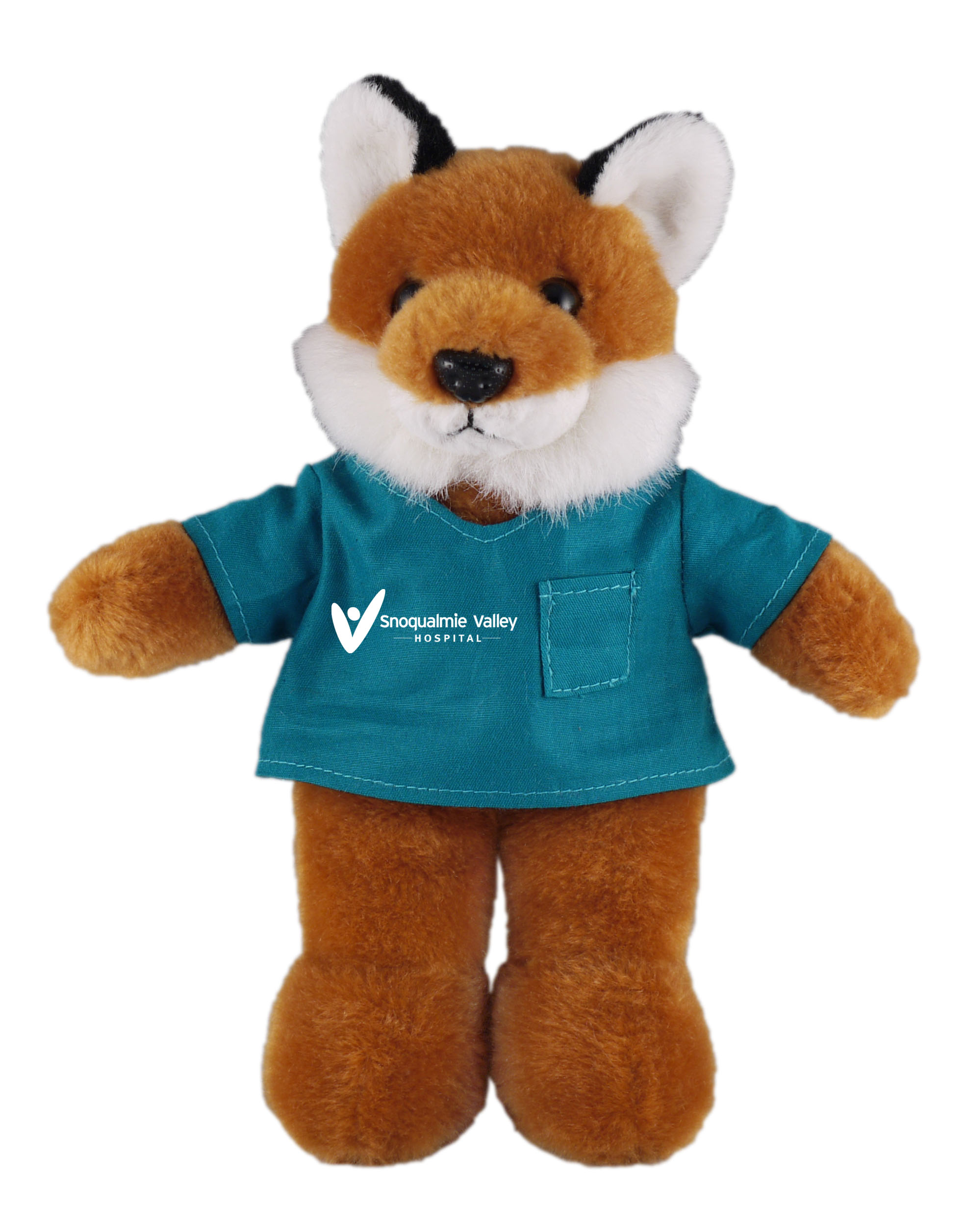 Soft Plush Stuffed Fox in scrub shirt 2