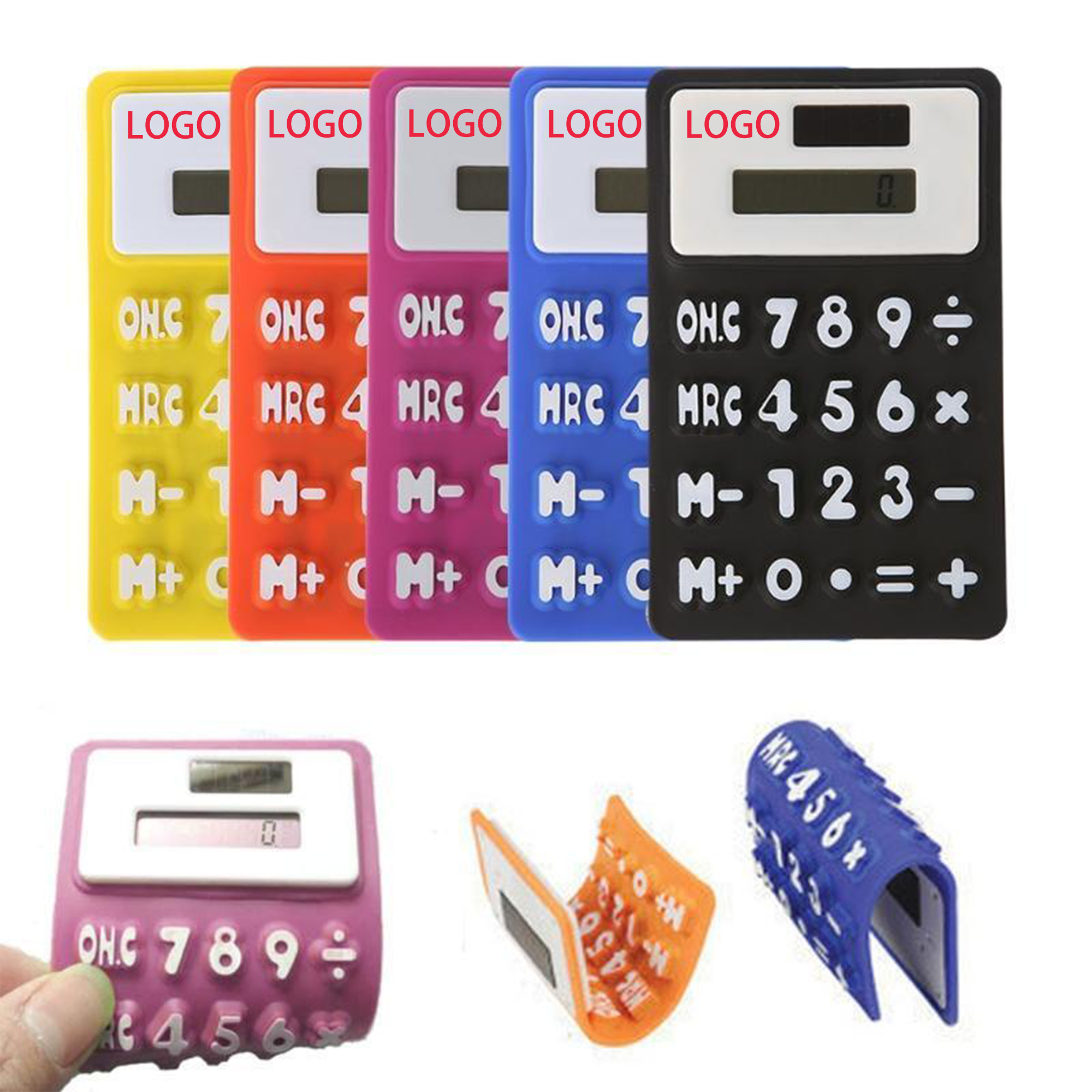 Solar Foldable Silicone Calculator MOQ 100pcs 1