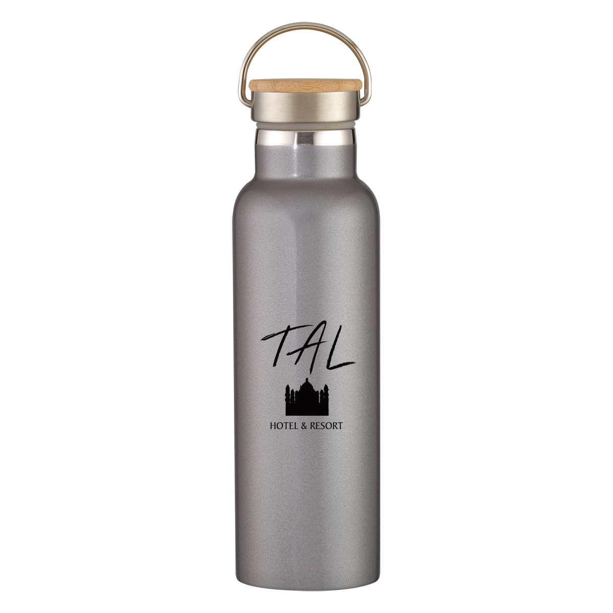 21 Oz. Tipton Recycled Stainless Steel Bottle With Bamboo Lid, custom water bottle with logo imprint 4