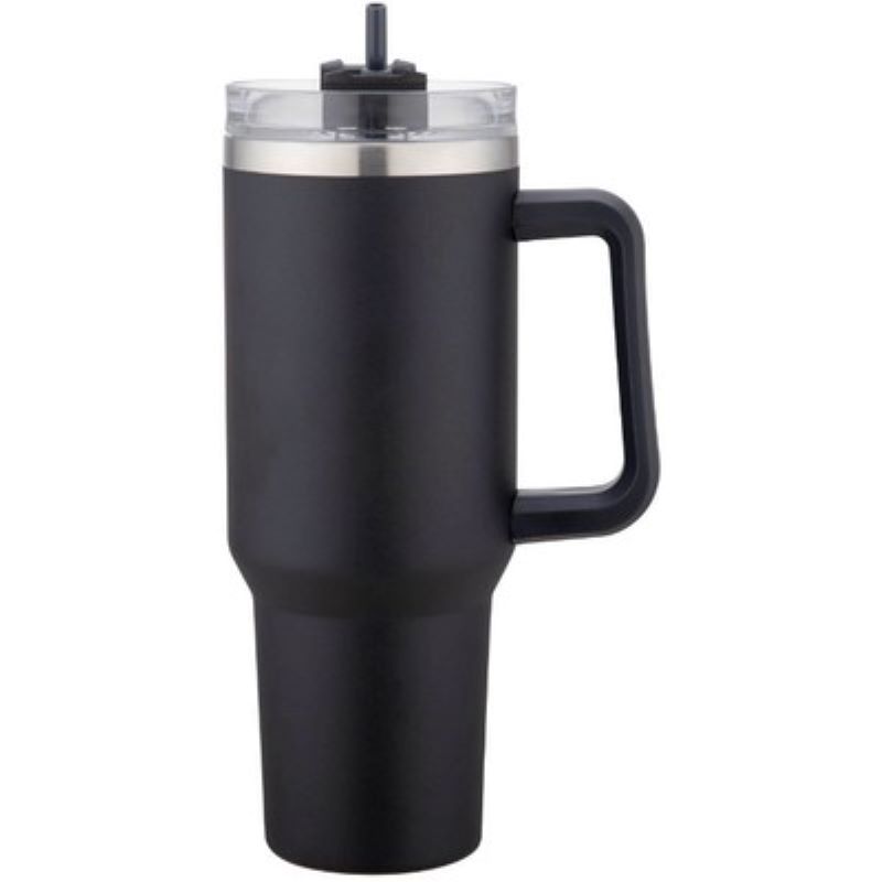 Matte 40 Oz. Stainless Steel Insulated Mug w/Straw Lid 3