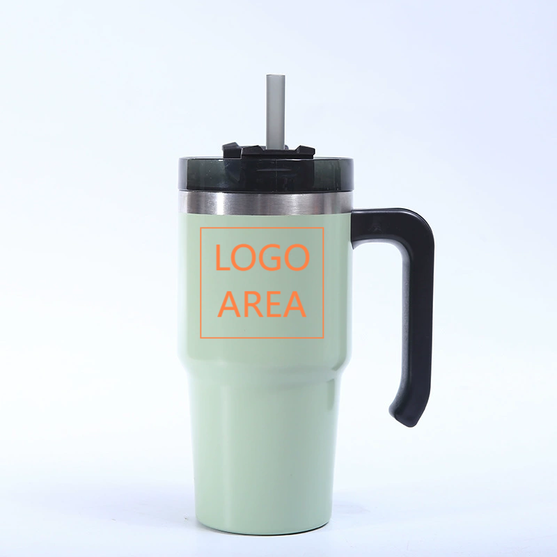 20 OZ Insulated Travel Mug with Handle, Lid and Straw 2