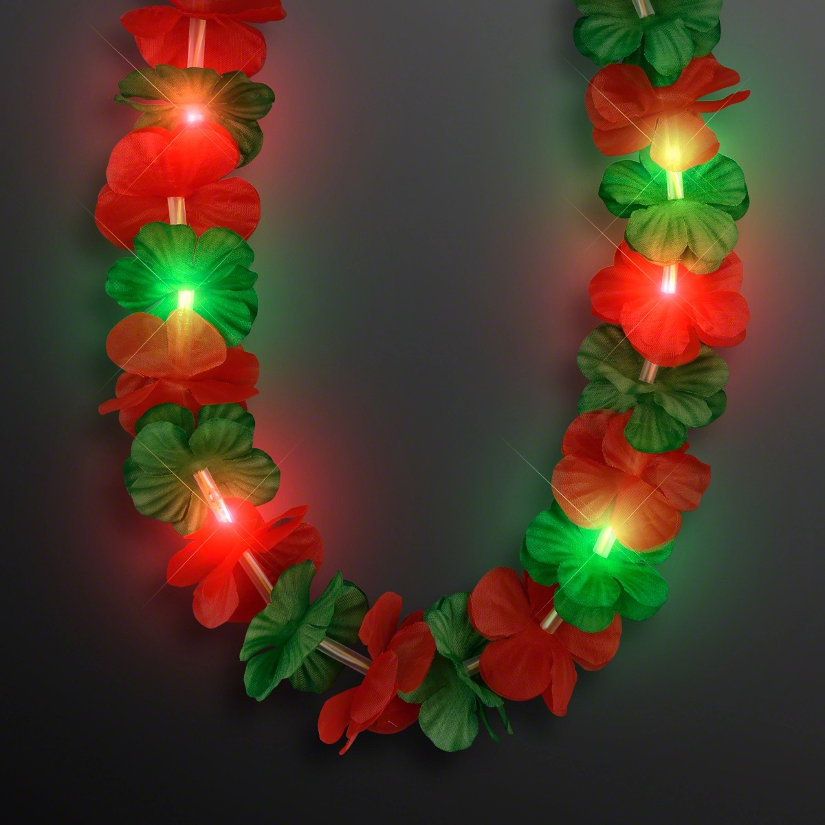 LED Hawaiian Flower Lei Party Necklaces 16