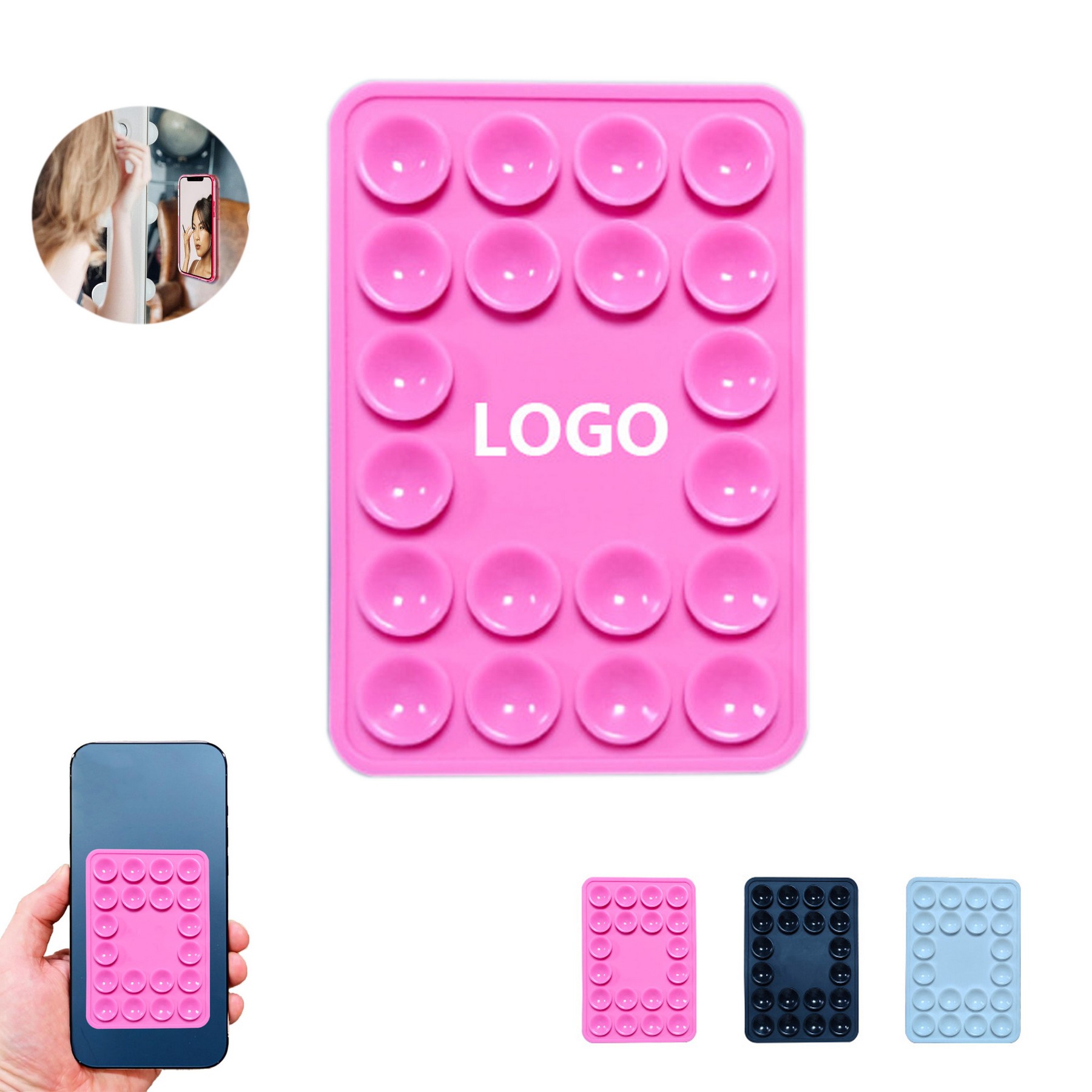 Silicone Suction Phone Case Adhesive Mount - Hands-Free