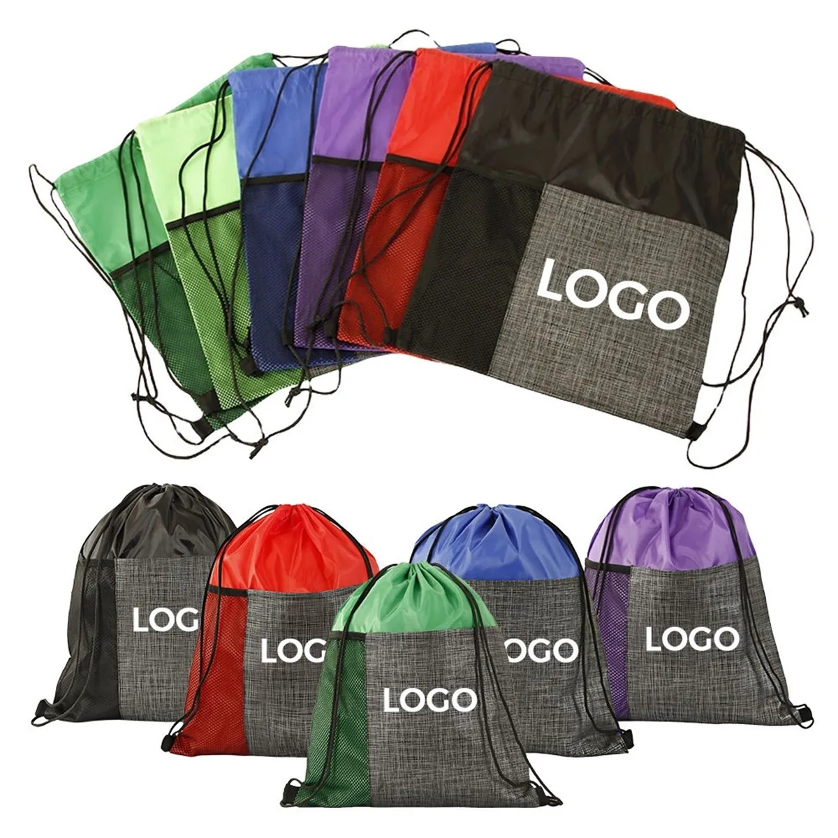 Etched Pocket Drawstring Sportpack