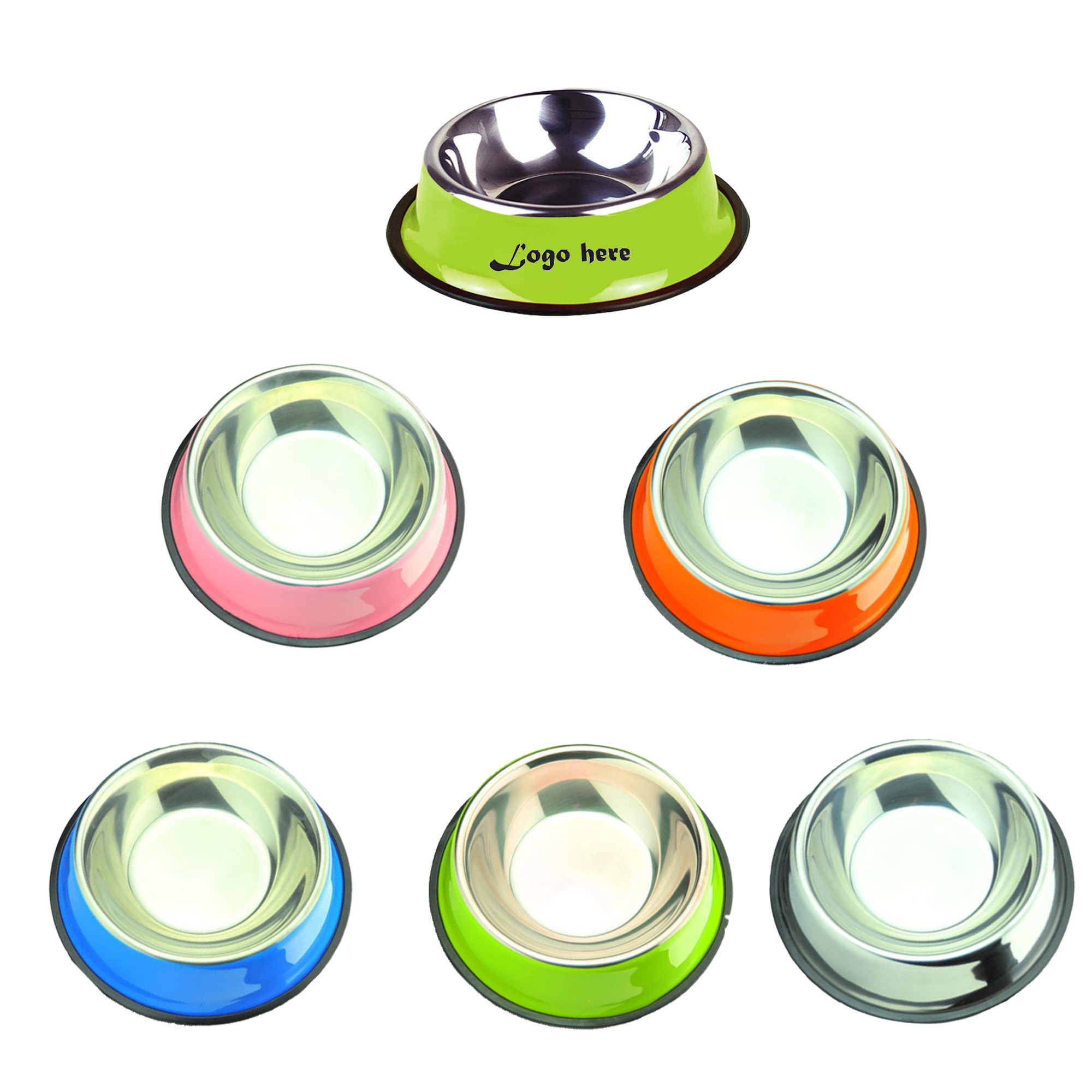 Stainless Steel Colored Pet Dog Bowl 2