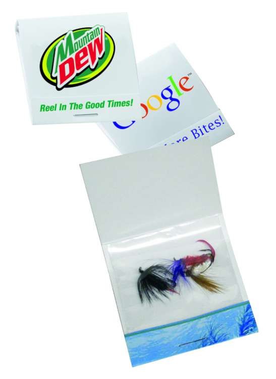 Three Flies in Fishing Matchbook