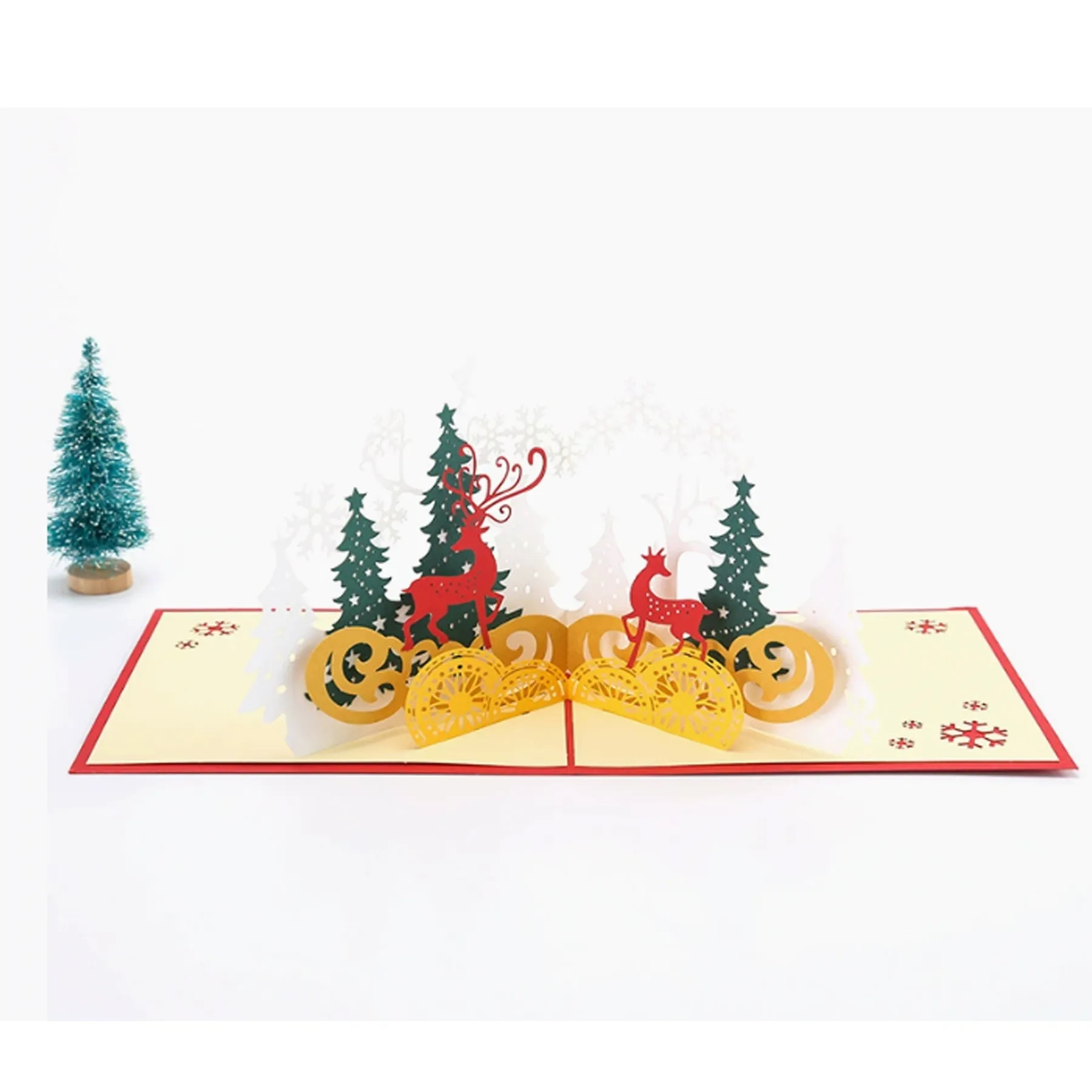 3D Christmas Hollow-out Greeting Card with Envelope 1