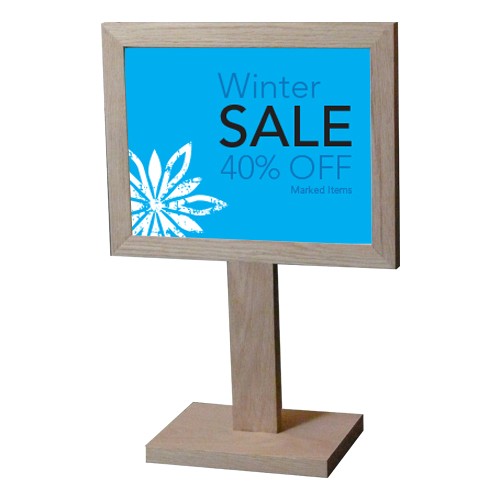 Countertop Pedestal Base Sign Holder w/ 1in Frame
