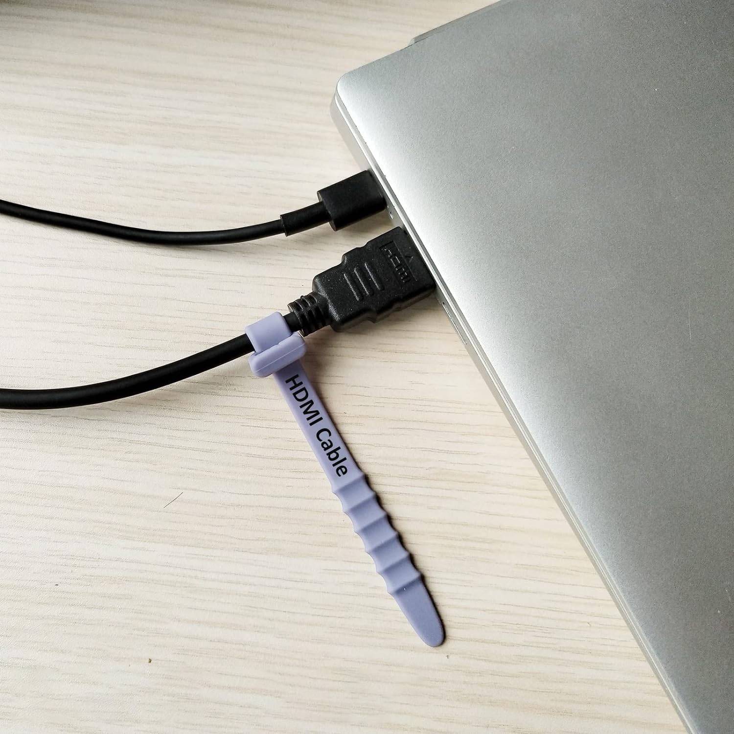 20PCS Reusable Silicone Cable Organizers for Cord Management 15