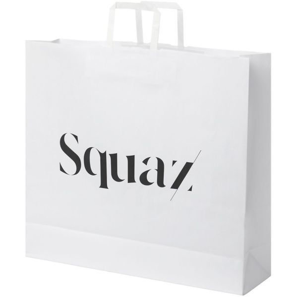 White Kraft Shopping Bag (6" X 3" X 8") Small 1