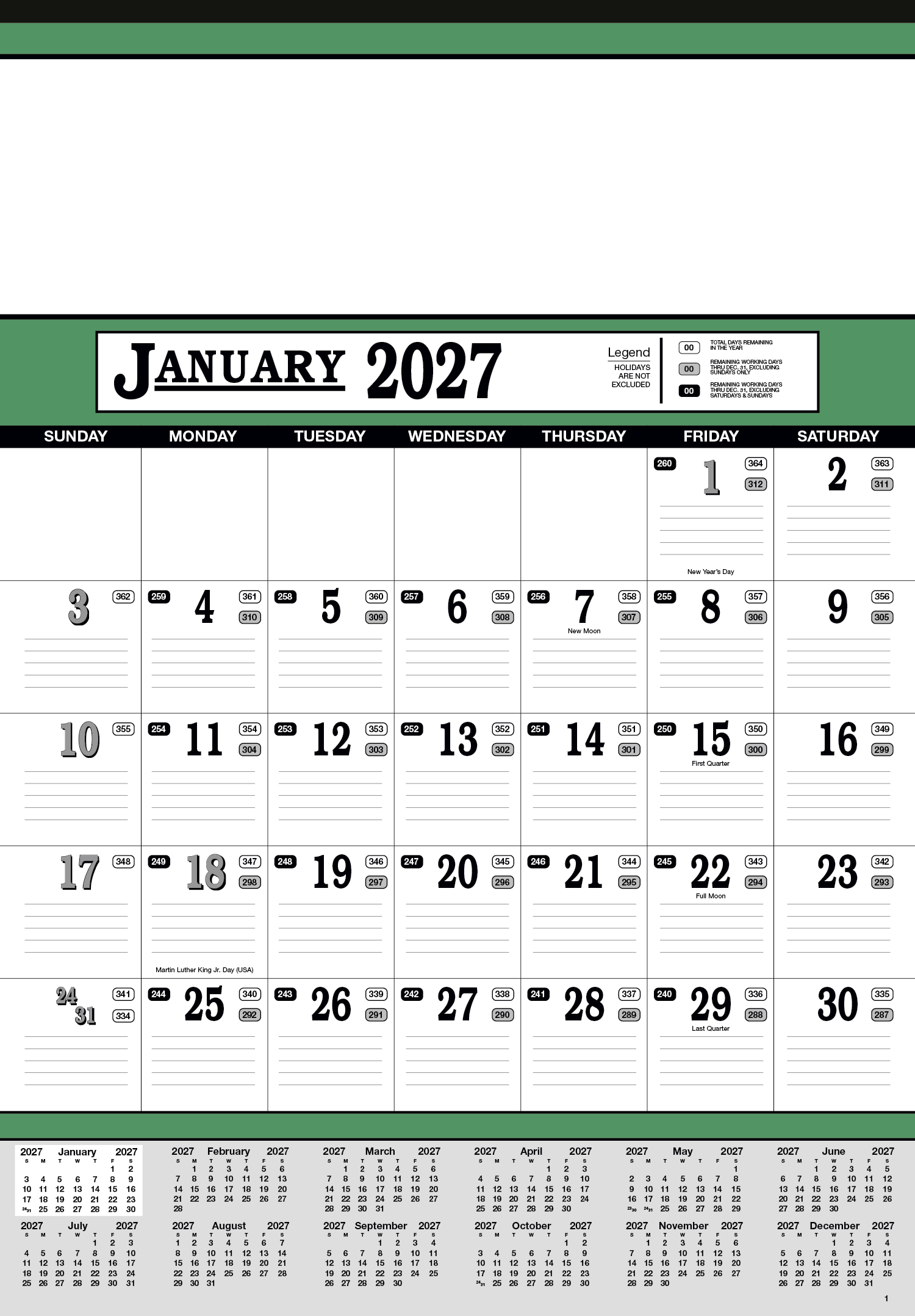 Skinner & Kennedy® Contractor's 13-Sheet Calendar 6