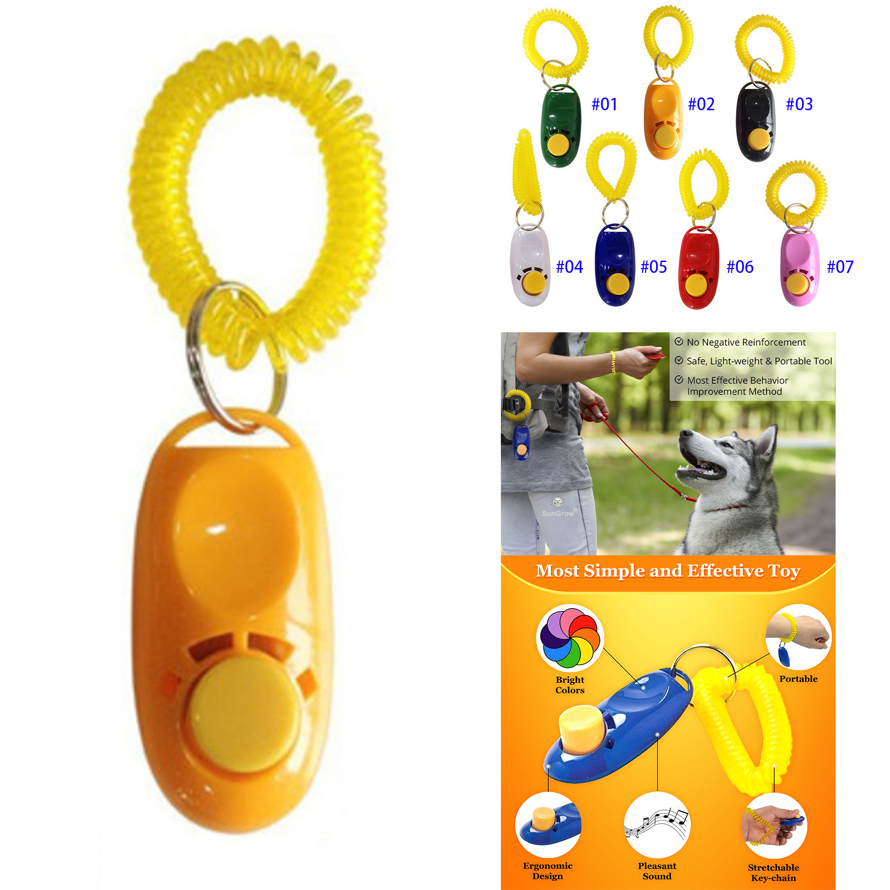 Dog Clicker for Training with Wrist Band 2