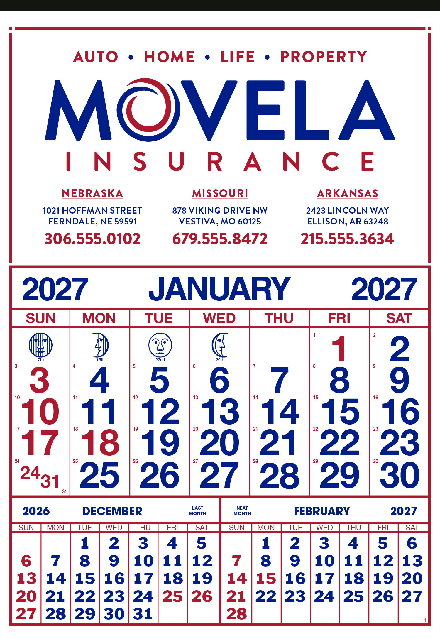 Skinner & Kennedy® Commercial 12-Sheet Calendar 4
