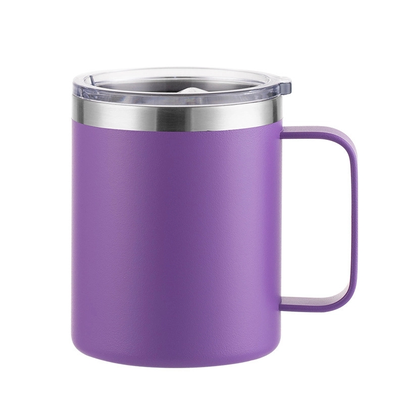 12Oz Stainless Steel Coffee Cup Mug With Lid And Handle 13